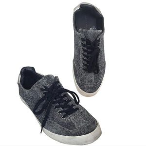 Zara Man Gray Metallic Lace Up Sneakers